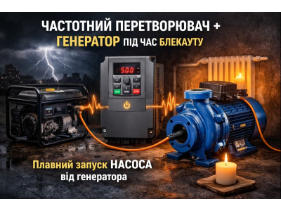 Частотні перетворювачі для насосів: надійна робота від генератора під час блекауту